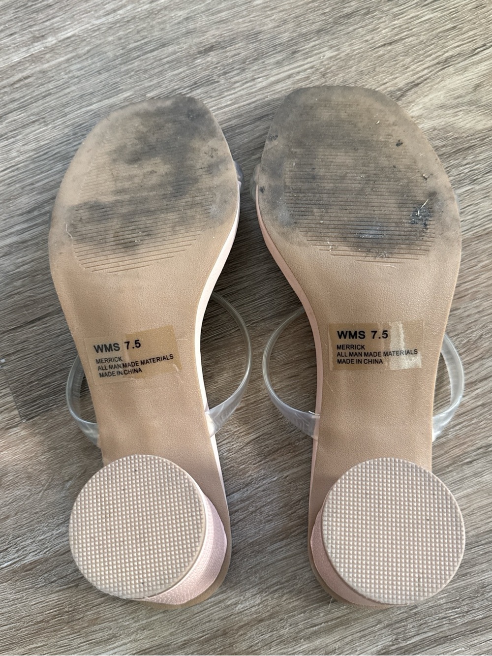 Dolce Vita Beige Nude Block Heel Mule with Clear Straps - Picture 6 of 6